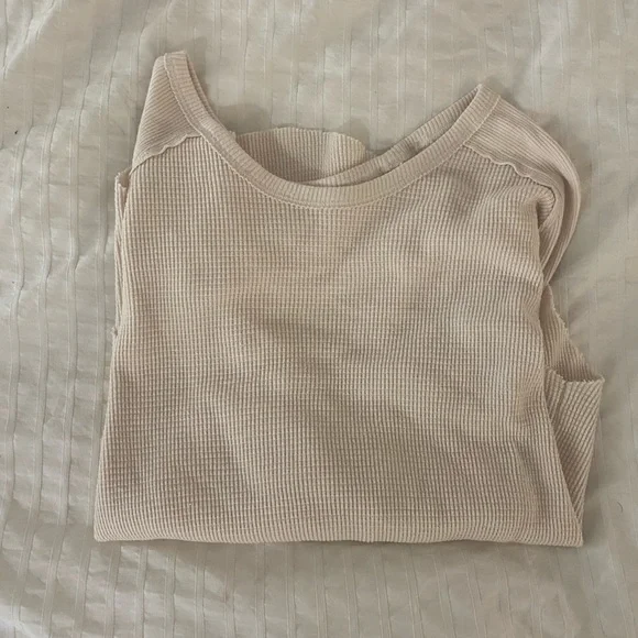 Golden by TNA long sleeve cream waffle shirt size: xxs - Picture 4 of 4